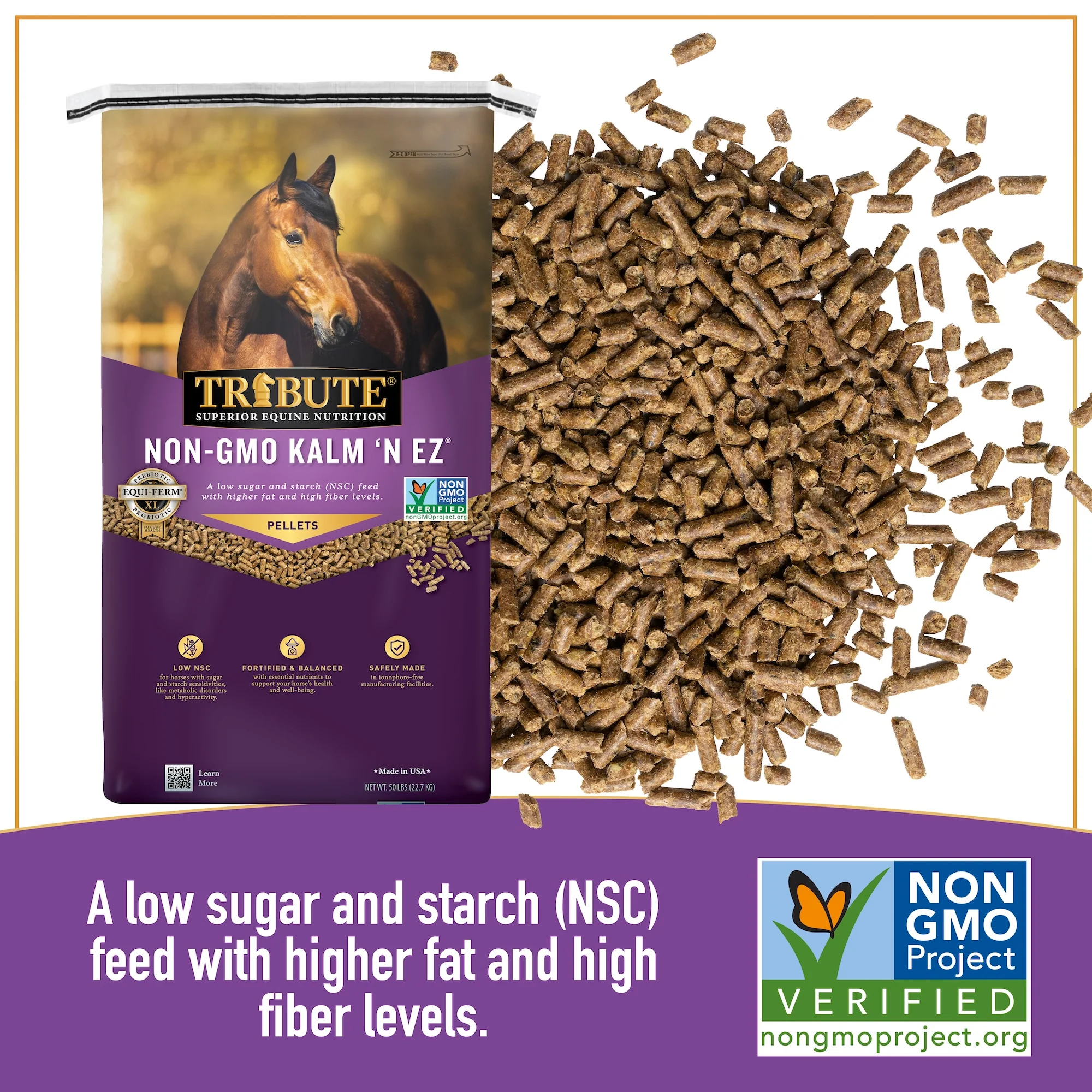 Kalm 'N EZ® Pellet (non-GMO), Low NSC Feed - Image 4