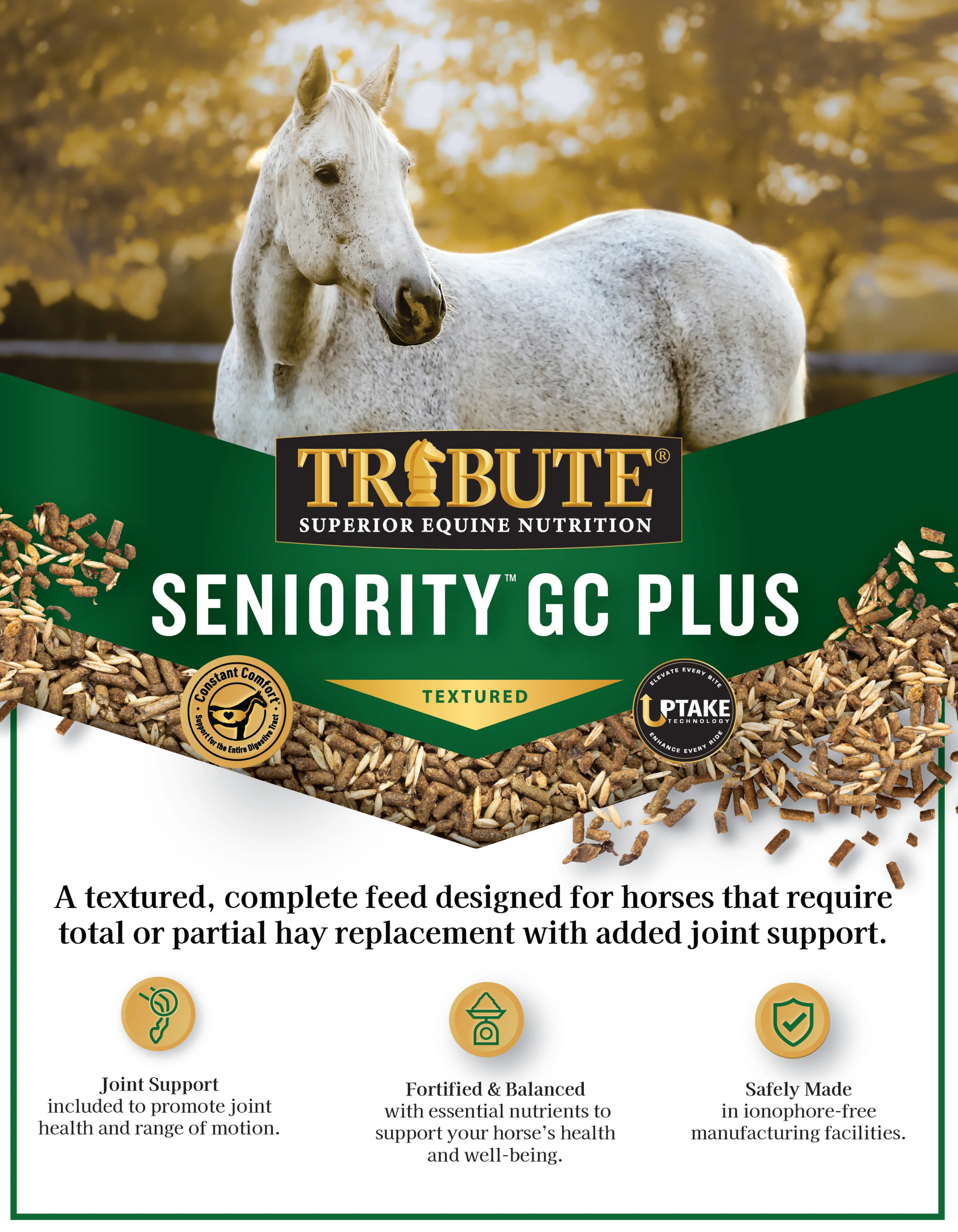 Seniority® GC Plus Horse Feed, Textured, Hay Replacement Feed with Joint Support - Image 3
